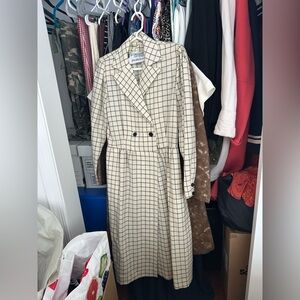Kay Unger Saks Fifth Avenue plaid coat dress vintage fits a size small